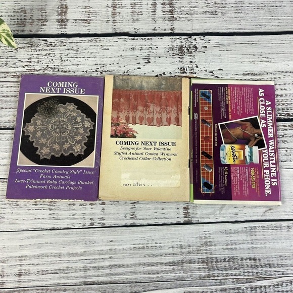 Vintage Lot of 3 Quick & Easy Crochet Craft Magazines 1987-88 1995 - Picture 3 of 9